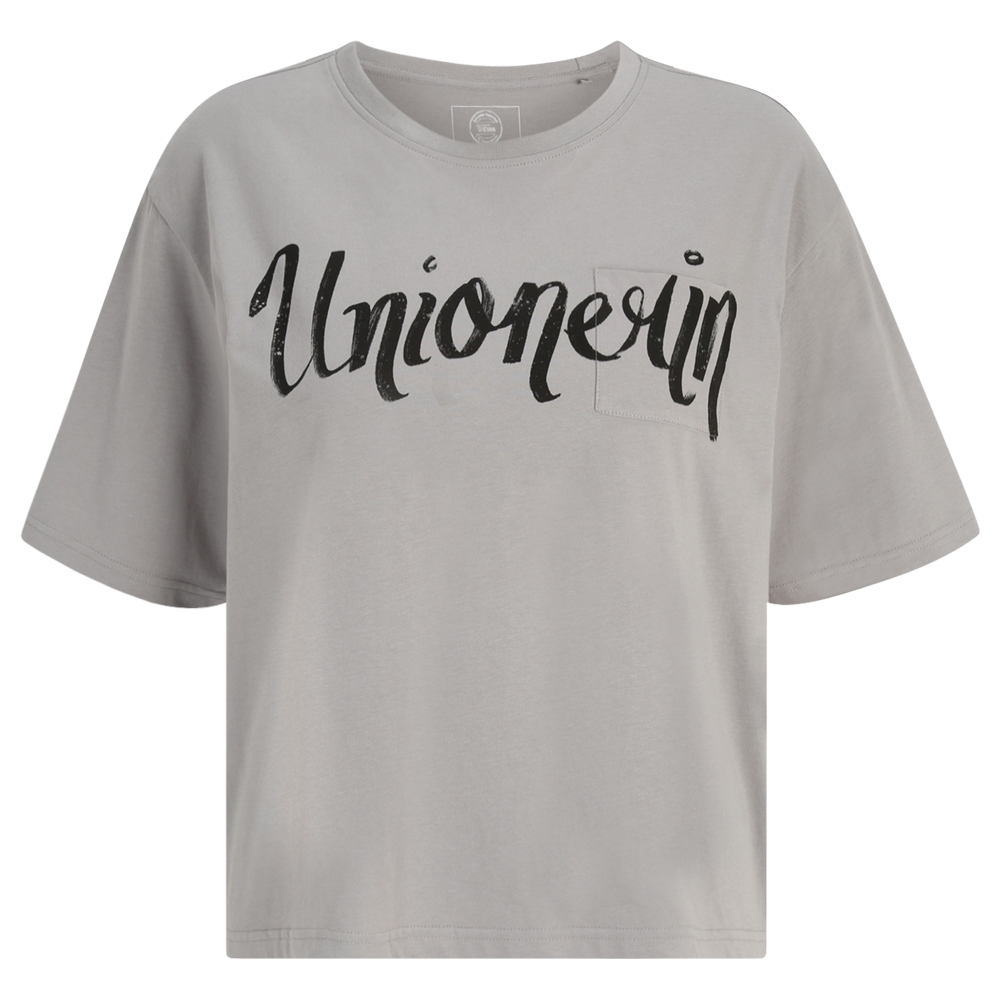 T-Shirt Unionerin cropped - grau