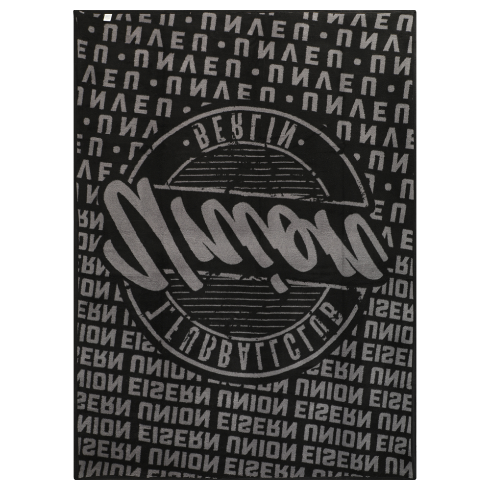 Veloursdecke schwarz/grau