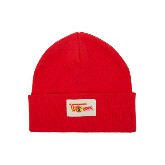 Kinder Beanie Logo Badge - rot