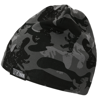 Kinder Beanie Camouflage - schwarz/grau