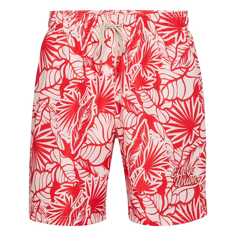 Badehose Hawaii - rot/weiß