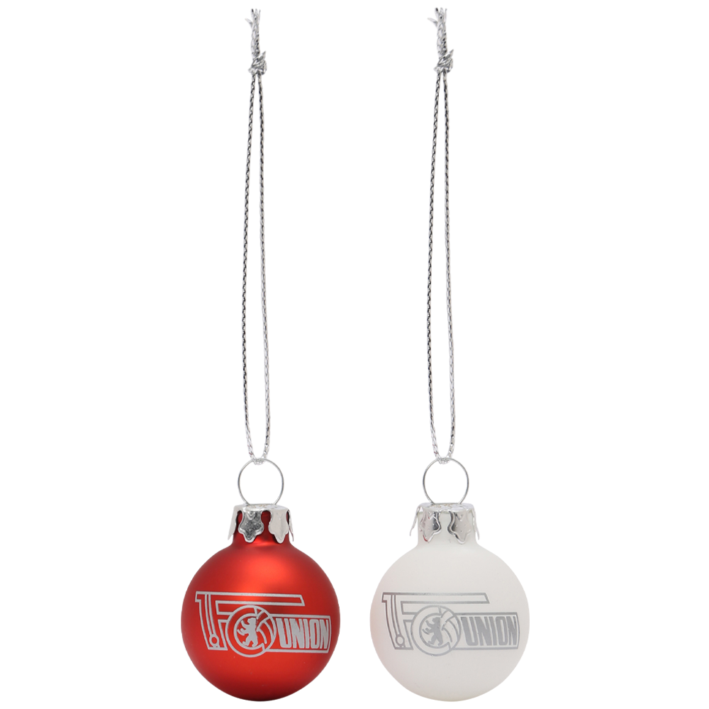 Mini Weihnachtskugel 10er-Set - rot/weiß
