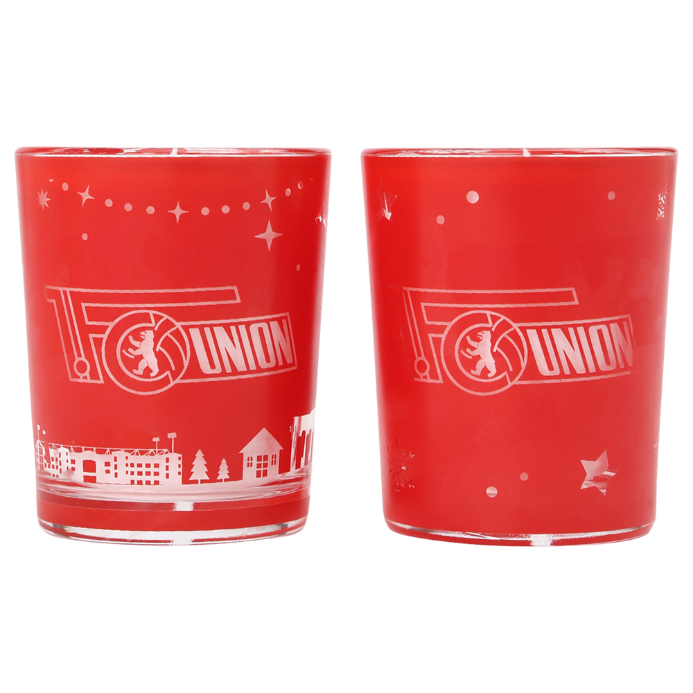 Teelichthalter Weihnachten 2er Set - rot