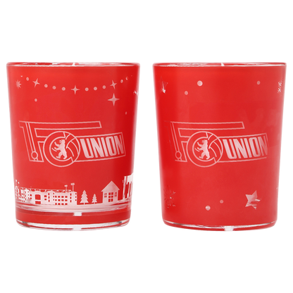 Teelichthalter Weihnachten 2er Set - rot