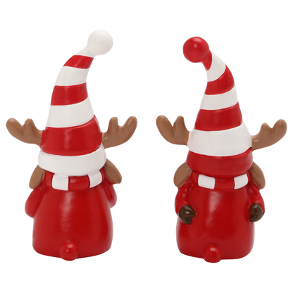 Elch Figuren 2er Set - rot/weiß