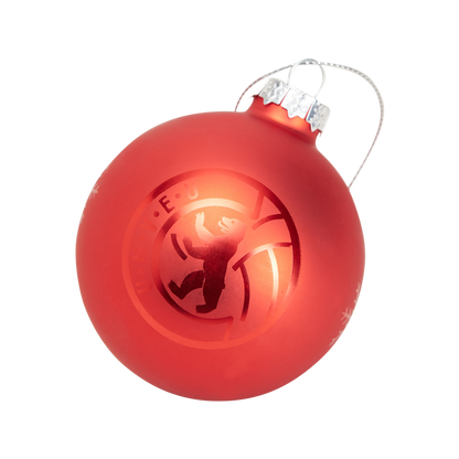 Weihnachtskugel Logo 4er Set - rot