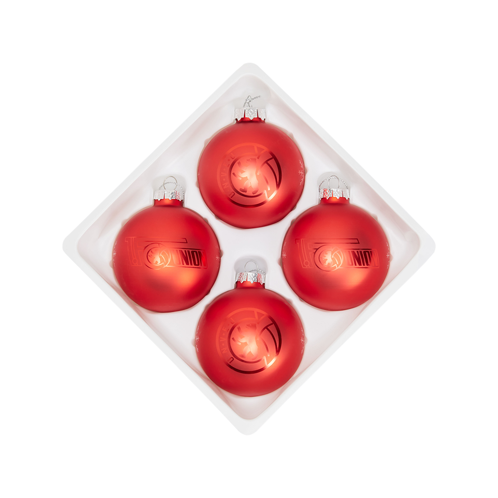 Weihnachtskugel Logo 4er Set - rot